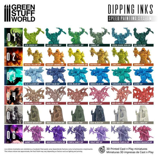 Green Stuff World Paint Set 11695 - Dipping Ink Contrast Paint Collection 03