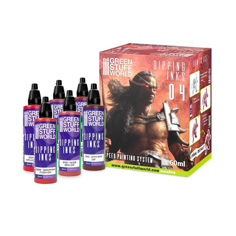 Load image into Gallery viewer, Green Stuff World Paint Set 11696 - Dipping Ink Contrast Paint Collection 04
