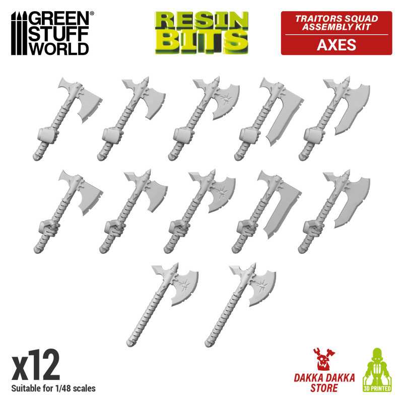 Load image into Gallery viewer, Green Stuff World for Models &amp; Miniatures DakkaDakka Traitors Squad Chaos Axes 12410
