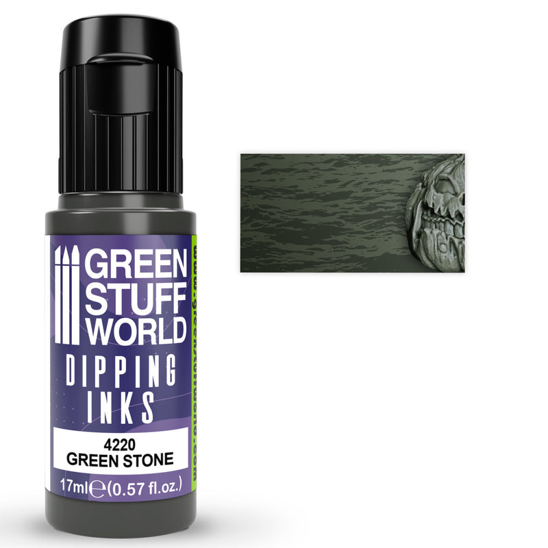 Load image into Gallery viewer, Green Stuff World Dipping ink 17 ml - Green Stone Dip - Wargaming and Modeling - Cobbco
