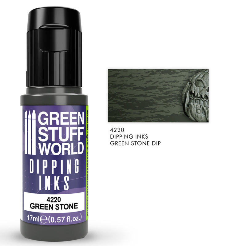 Load image into Gallery viewer, Green Stuff World Dipping ink 17 ml - Green Stone Dip - Wargaming and Modeling - Cobbco

