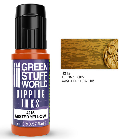 Green Stuff World Dipping ink 17 ml - Misted Yellow Dip - Wargaming and Modeling - Cobbco