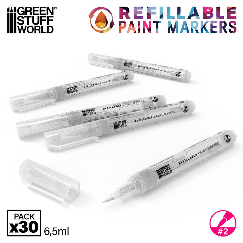 Load image into Gallery viewer, Green Stuff World Refillable Acrylic Paint Marker Size 2 - Single Marker - for Modeling and Wargaming - Cobbco

