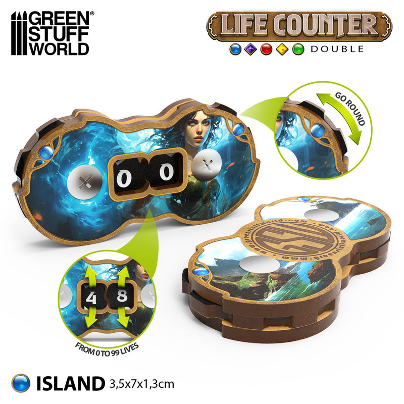Load image into Gallery viewer, Double life counters - Island
