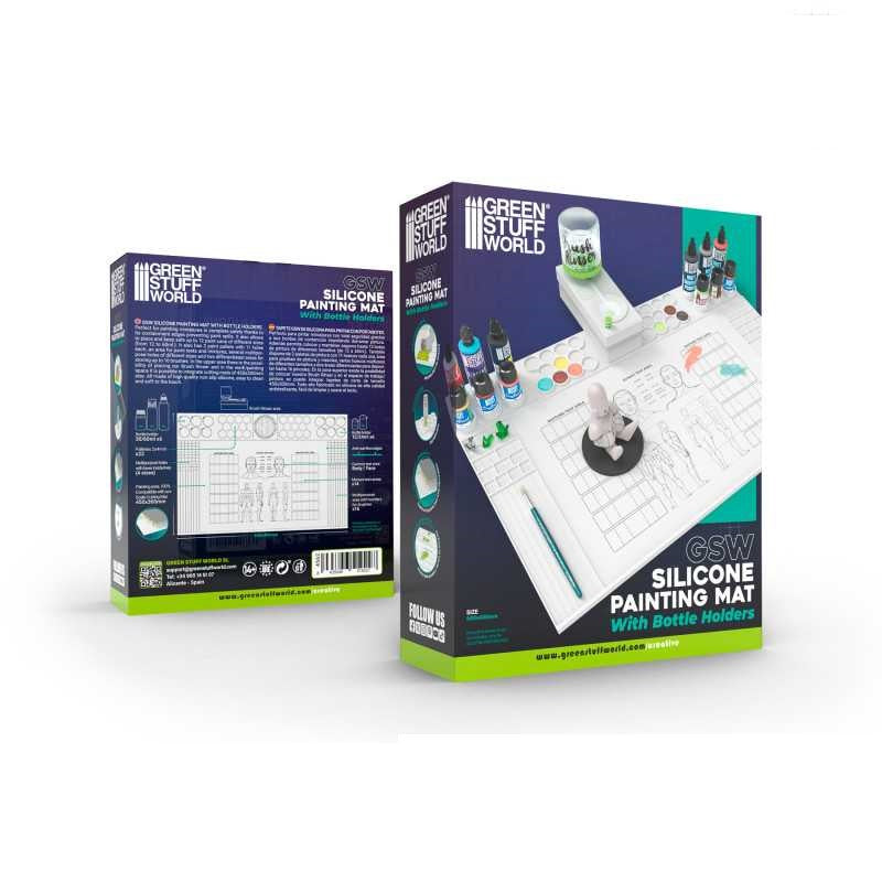 Load image into Gallery viewer, Green Stuff World Silicone Painting Mat with Bottle Holders 4562
