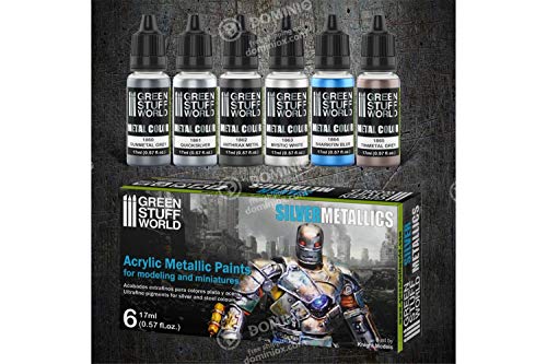 Load image into Gallery viewer, Green Stuff World Metallic Paints Set - Silver 9910 - Cobbco
