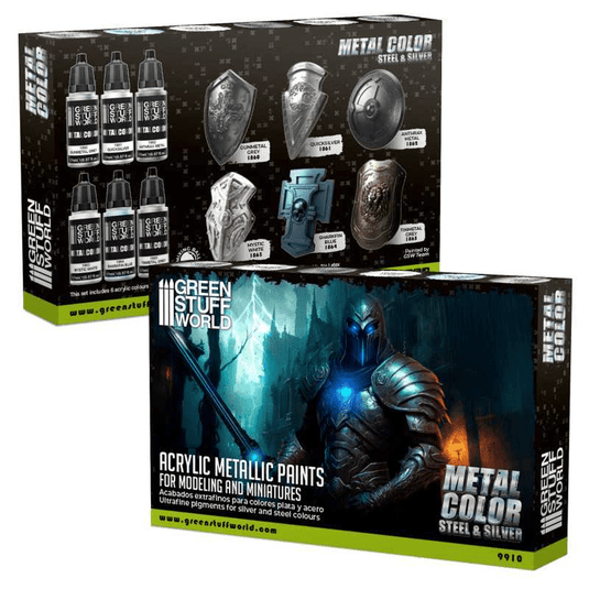Green Stuff World Metallic Paints Set - Silver 9910 - Cobbco
