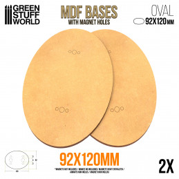 Green Stuff World 90x120mm Oval MDF Bases 9182