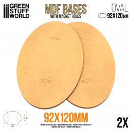 Green Stuff World 92x120mm Oval MDF Bases 9182