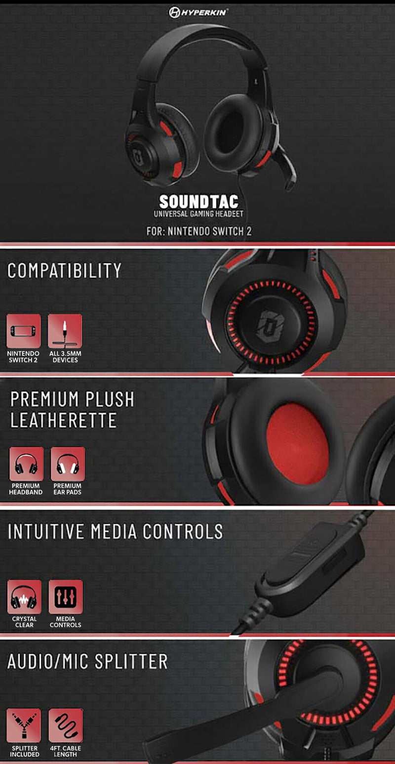 Load image into Gallery viewer, SoundTac Universal Gaming Headset Red | XBOX, PS4, PS5 Compatible - Cobbco
