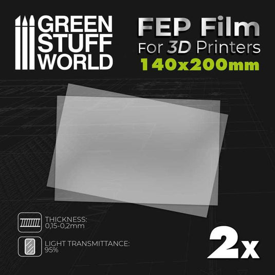 Green Stuff World for Models & Miniatures FEP Film 200x140mm (pack of 2) 3078