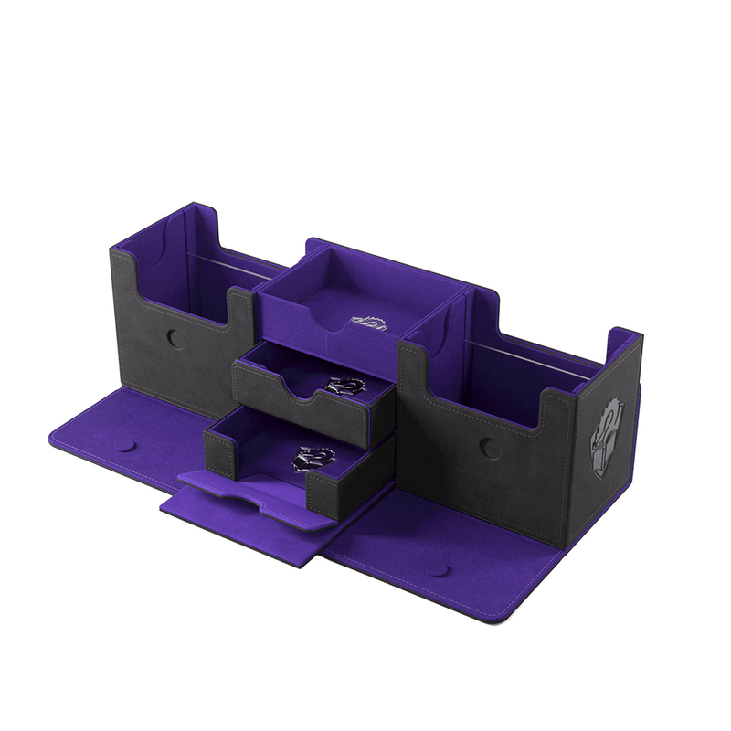Load image into Gallery viewer, GameGenic The Academic 266+ XL Black - Purple Deck Box - Cobbco
