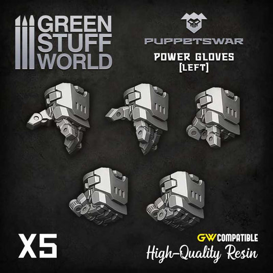 Green Stuff World for Models & Miniatures Power Gloves - Left S301