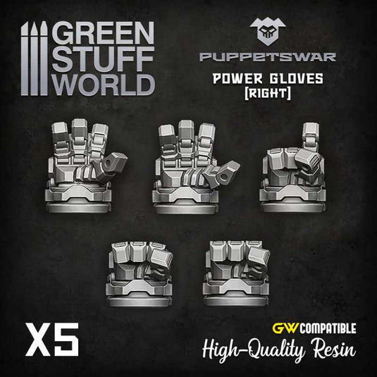 Green Stuff World for Models & Miniatures Power Gloves - Right S300