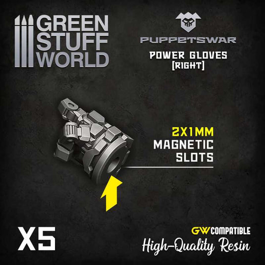 Green Stuff World for Models & Miniatures Power Gloves - Right S300