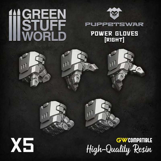 Green Stuff World for Models & Miniatures Power Gloves - Right S300