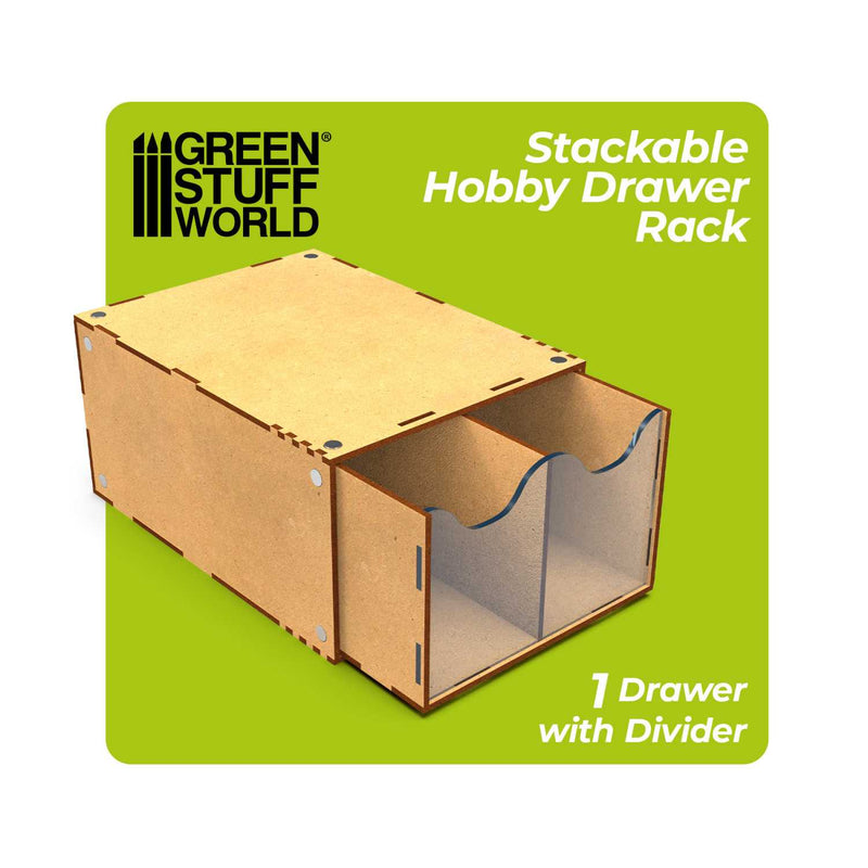 Load image into Gallery viewer, Green Stuff World Half Stackable hobby drawer rack with 2 vertical drawers and magnets - Cobbco
