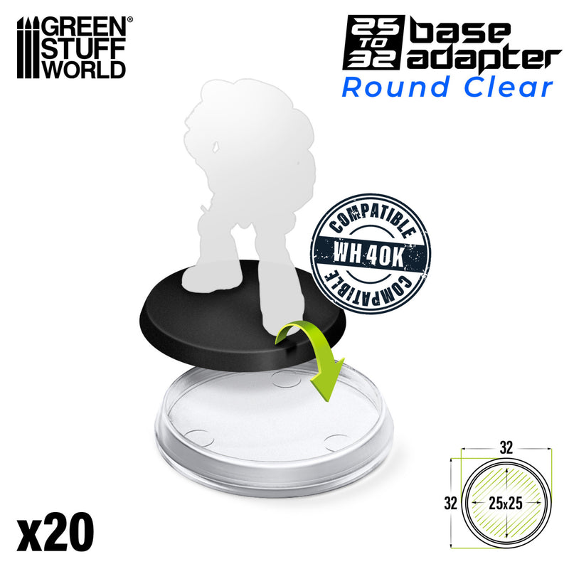 Load image into Gallery viewer, Hollow Plastic Bases - TRANSPARENT 32mm
