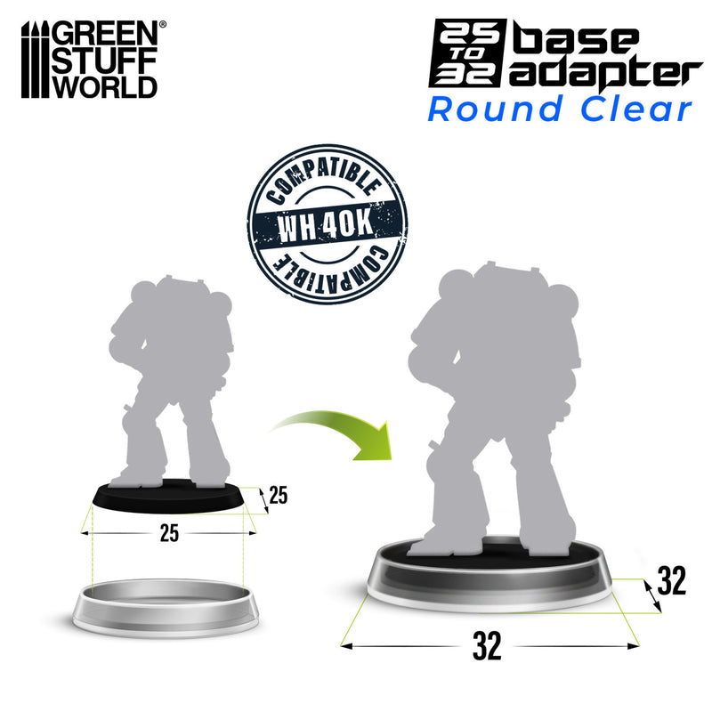 Load image into Gallery viewer, Hollow Plastic Bases - TRANSPARENT 32mm
