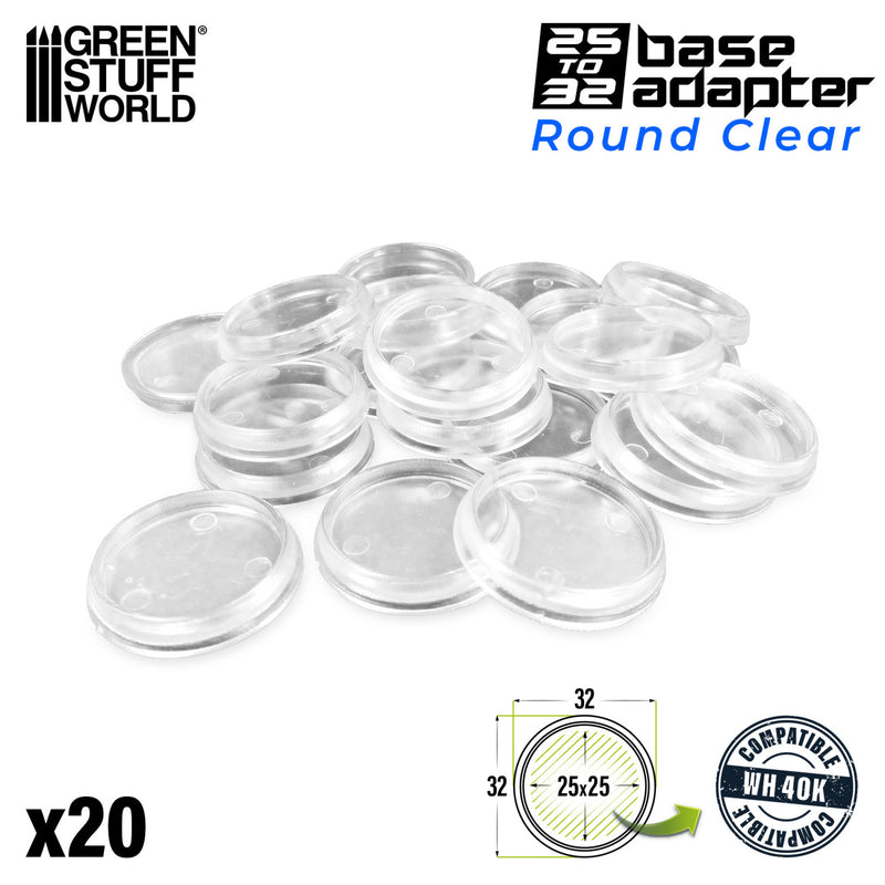 Load image into Gallery viewer, Hollow Plastic Bases - TRANSPARENT 32mm
