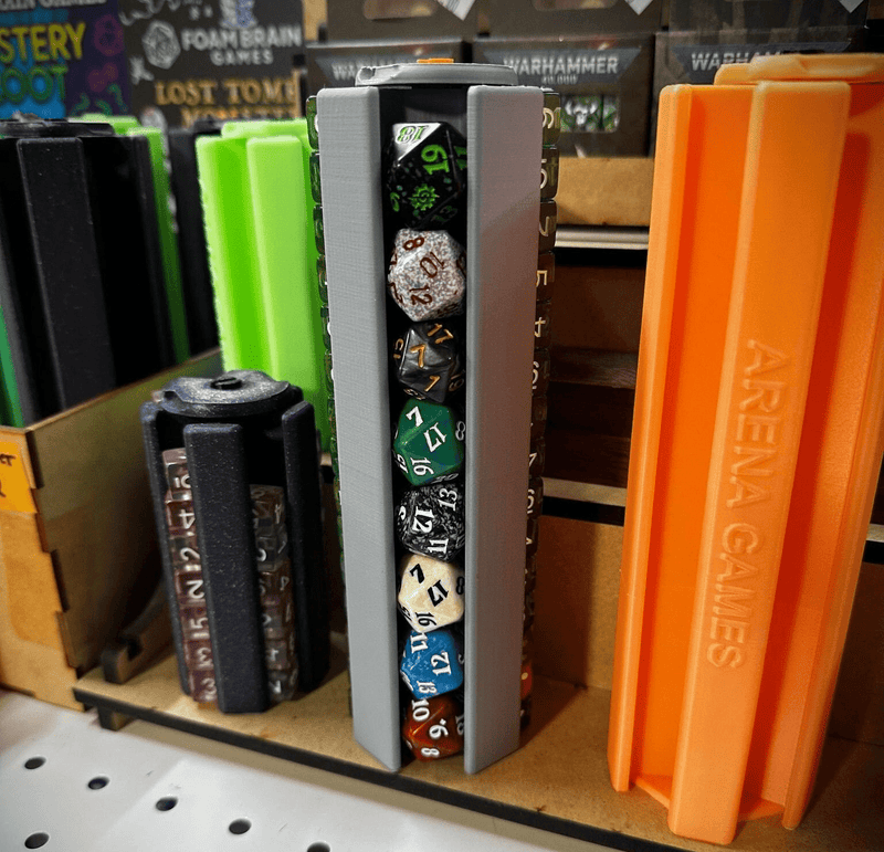 Load image into Gallery viewer, Arena Games Jumbo Gaming Dice Capsule - Holds 60 Dice! 8D20, 30d6 12mm, 22d6 16mm - Cobbco
