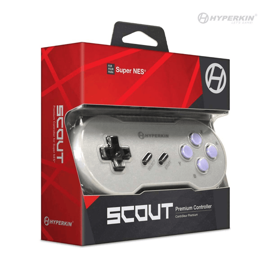 Hyperkin "Scout" Premium Controller for Super NES (Retro Grey) - Super NES - Cobbco