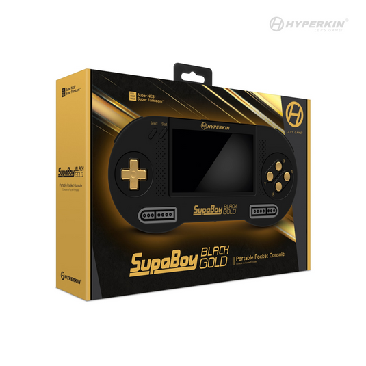 Hyperkin SupaBoy Portable Pocket Console For SNES (Super NES) / SFC (Super Famicom) Black Gold