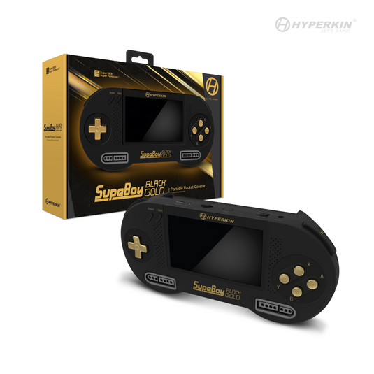 Hyperkin SupaBoy Portable Pocket Console For SNES (Super NES) / SFC (Super Famicom) Black Gold
