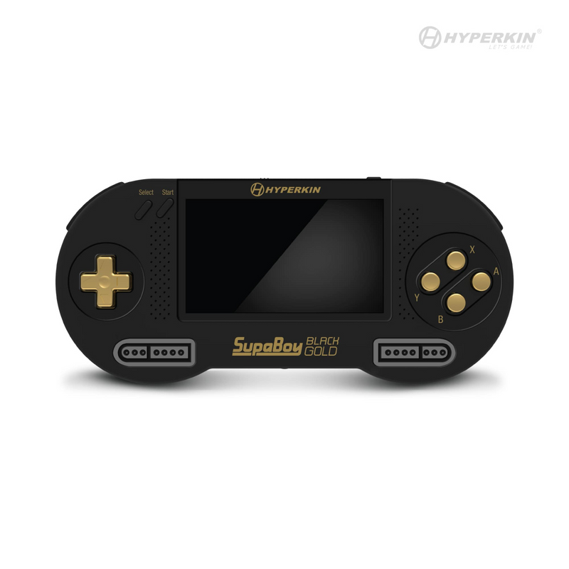 Load image into Gallery viewer, Hyperkin SupaBoy Portable Pocket Console For SNES (Super NES) / SFC (Super Famicom) Black Gold
