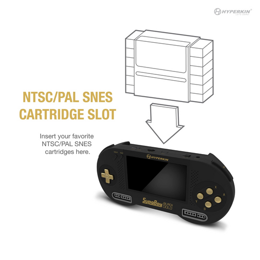 Hyperkin SupaBoy Portable Pocket Console For SNES (Super NES) / SFC (Super Famicom) Black Gold