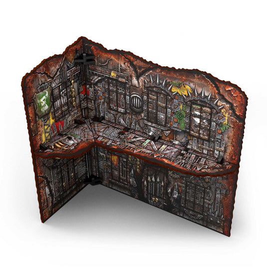 Green Stuff World Matched Play Pre - Painted Foldable Large L - shaped Ruin - Orks - Wargmaing - Cobbco