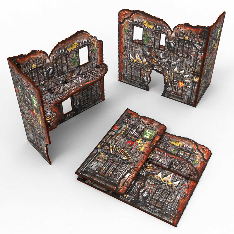 Load image into Gallery viewer, Green Stuff World Matched Play Pre - Painted Foldable Large L - shaped Ruin - Orks - Wargmaing - Cobbco
