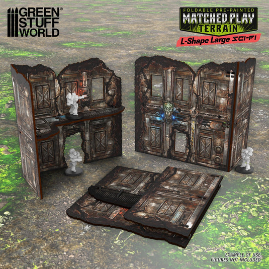 Green Stuff World Matched Play Pre - Painted Foldable Large L - shaped Ruin - Sci - fi - Cobbco