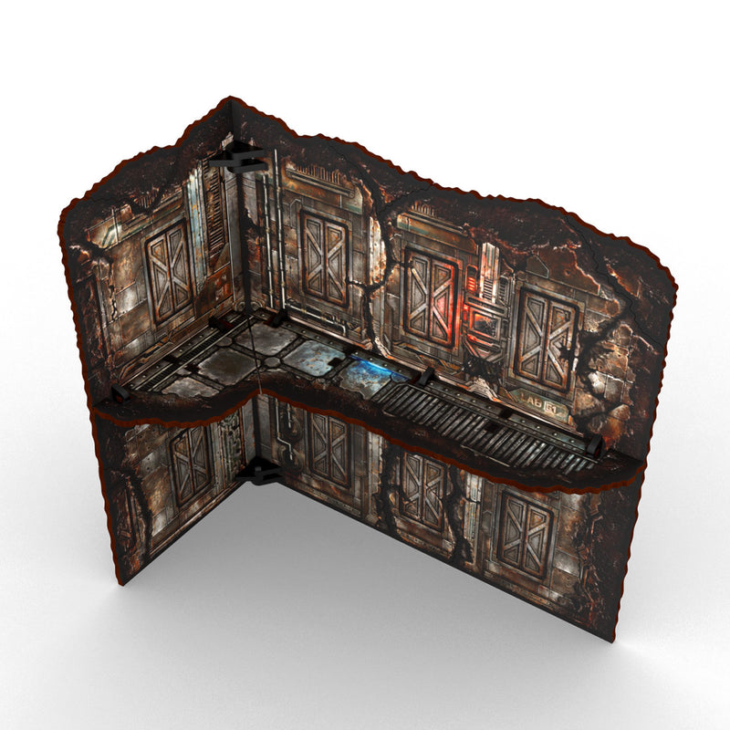 Load image into Gallery viewer, Green Stuff World Matched Play Pre - Painted Foldable Large L - shaped Ruin - Sci - fi - Cobbco
