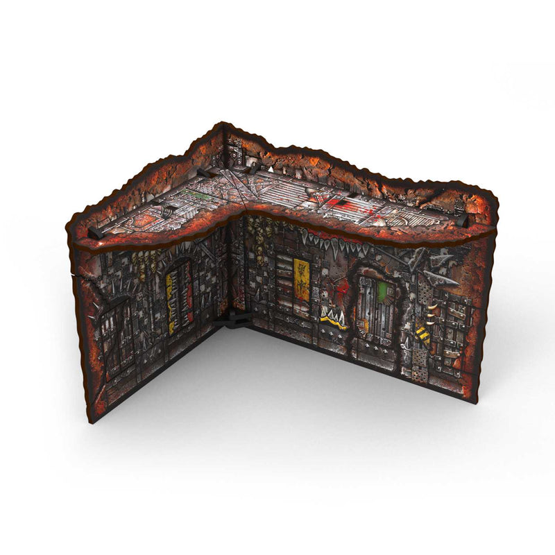 Load image into Gallery viewer, Green Stuff World Matched Play Pre - Painted Foldable Small L - shaped Ruin - Orks - Cobbco

