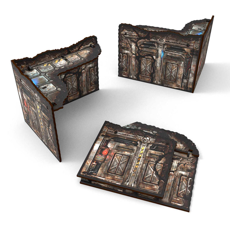 Load image into Gallery viewer, Green Stuff World Matched Play Pre - Painted Foldable Small L - shaped Ruin - Sci - fi - Cobbco
