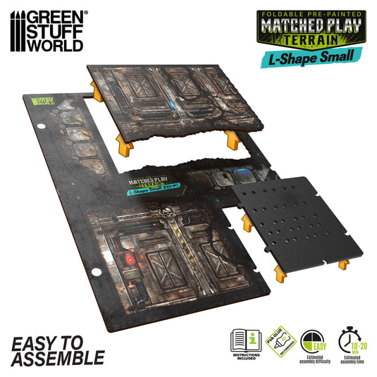 Green Stuff World Matched Play Pre - Painted Foldable Small L - shaped Ruin - Sci - fi - Cobbco