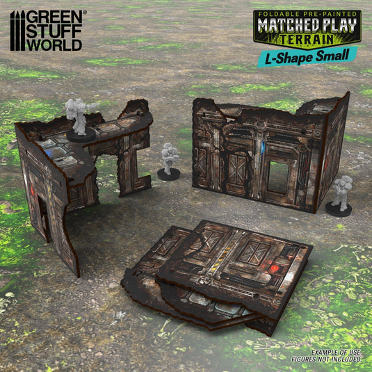 Green Stuff World Matched Play Pre - Painted Foldable Small L - shaped Ruin - Sci - fi - Cobbco