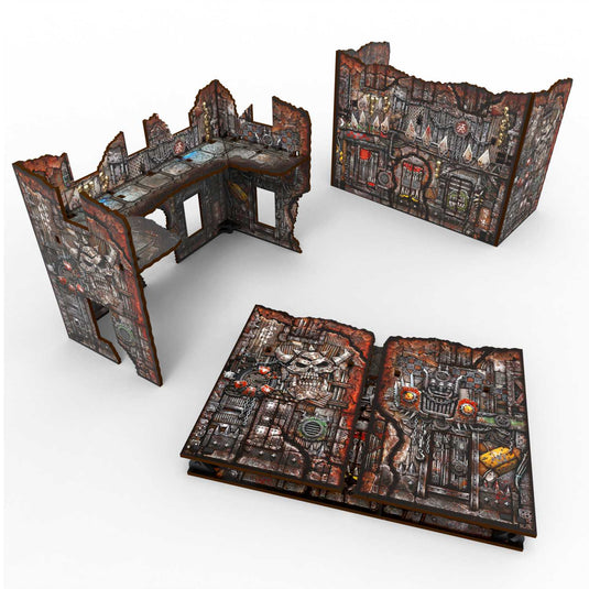 Green Stuff World Matched Play Pre - Painted Foldable U - shaped Ruin - Orks - Wargaming - Cobbco