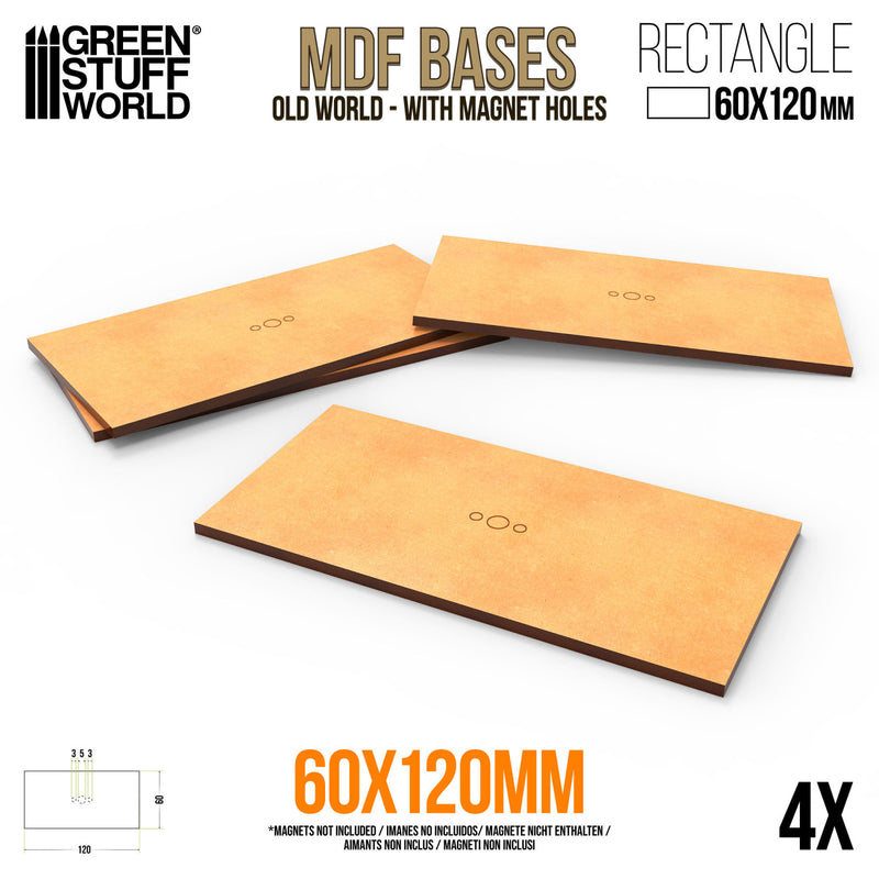 Load image into Gallery viewer, MDF Old World Bases - Rectangle 60x120mm
