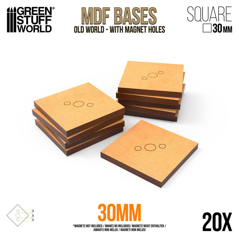 Load image into Gallery viewer, MDF Old World Bases - Square 30 mm
