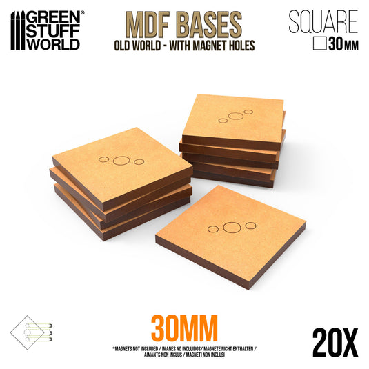 MDF Old World Bases - Square 30 mm