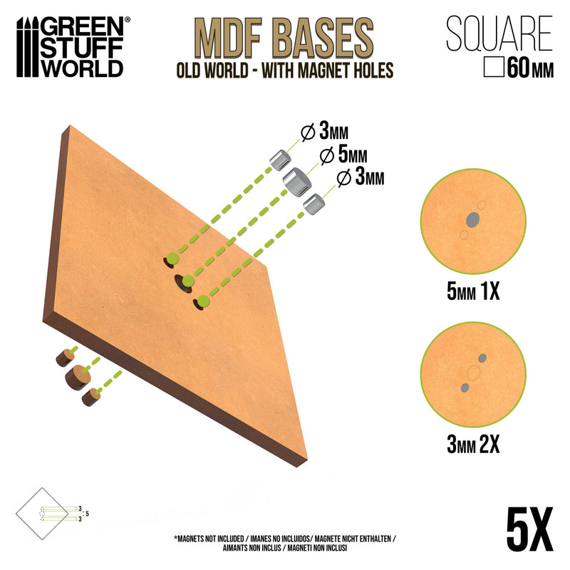 Load image into Gallery viewer, Green Stuff World MDF Old World Bases - Square 60 mm - Cobbco
