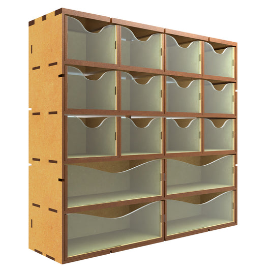 Green Stuff World MDF Vertical rack with 16 Drawers - Cobbco