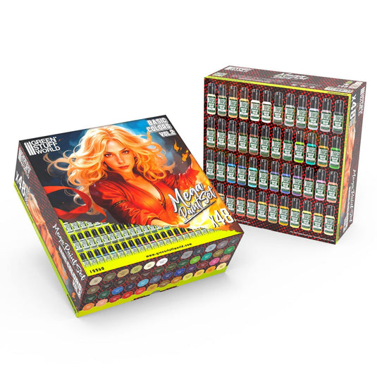 Green Stuff World Mega Paint Set - Vol. 2.0 - for Modeling and Hobbies - Cobbco
