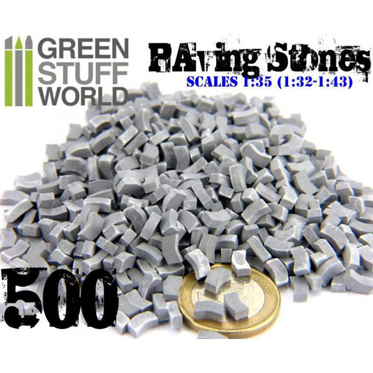 Green Stuff World for Models & Miniatures Model Paving Bricks - Grey 9209