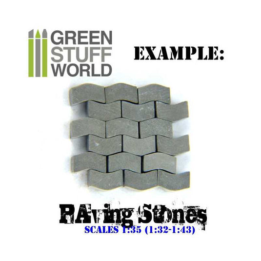 Green Stuff World for Models & Miniatures Model Paving Bricks - Grey 9209