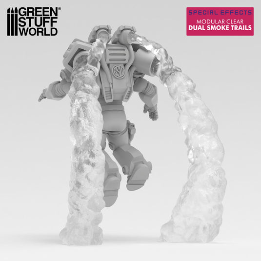 Green Stuff World Modular Clear Dual Smoke Trails for Jump Packs - Wargaming - Cobbco