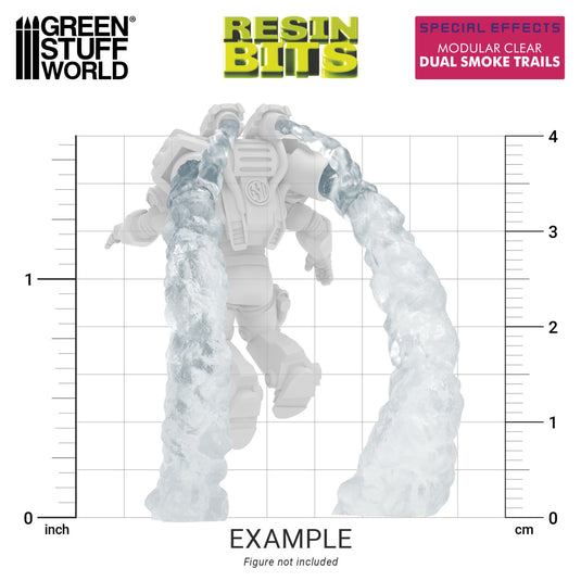 Green Stuff World Modular Clear Dual Smoke Trails for Jump Packs - Wargaming - Cobbco