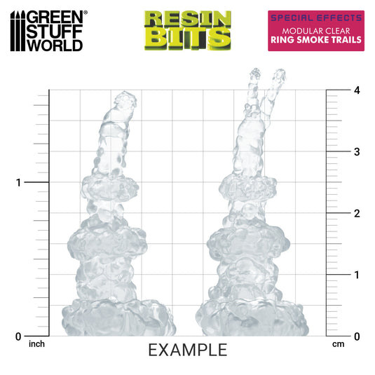 Green Stuff World Modular Clear Ring Smoke Trails for Jump Packs 1:48 - Wargaming - Cobbco